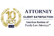 2020 "10 Best Attorney Client Satisfaction" award, family law attorneys.